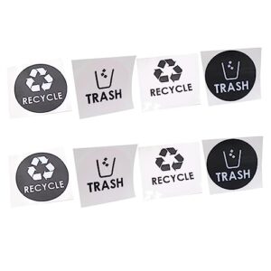 SEWACC 24 Pcs Trash Decal White Stickers Marking Paste for Garbage Can Trash Can Waste Bin Recycling Stickers for Bins Trash Can Black Recycle Trash Bin Sticker Vinyl Garbage