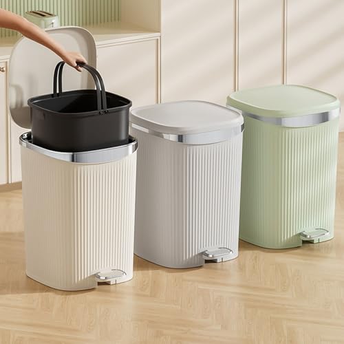 HandsFree Pedal Trash Can for Kitchen Office Use Step Pedal Kitchen Trash Can with Lid Pedal Garbage Can Waste Basket