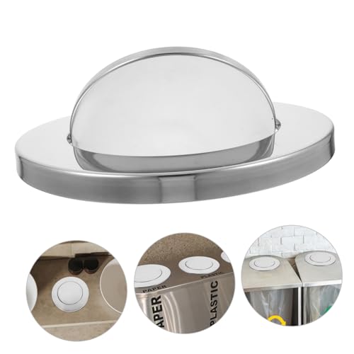 LABRIMP Swing Lid Trash Can Lid Rubbish Bin Recessed Trash Bin Cover Flush Trash Can Cover Countertop Trash Top Cover Tabletop Waste Lid Trash Grommet Lid Silver 201 Stainless Steel