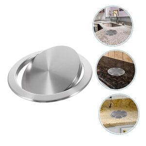 FONDOTIN Countertop Flap Lid Flipping Lid for Countertop Flipping Trash Can Lid Countertop Garbage Lid Trash Grommet Kitchen Accessory Can Cover Round Garbage Lid 430 Stainless Steel Silver