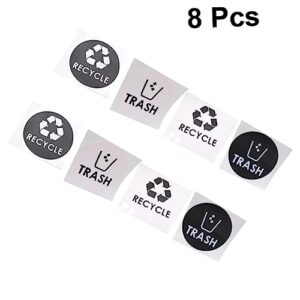 SEWACC 24 Pcs Trash Decal White Stickers Marking Paste for Garbage Can Trash Can Waste Bin Recycling Stickers for Bins Trash Can Black Recycle Trash Bin Sticker Vinyl Garbage