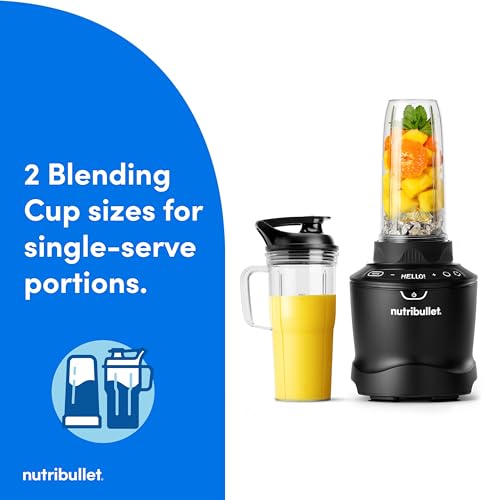 nutribullet SmartSense Blender Combo, 5-speed blender, 1400 Watt Matte Black