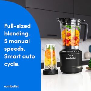 nutribullet SmartSense Blender Combo, 5-speed blender, 1400 Watt Matte Black