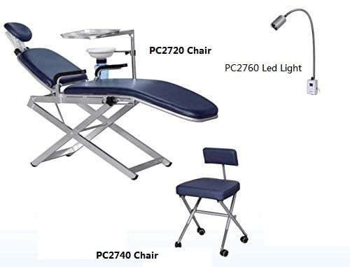 Castanai Patient Chair with Tray with Integrated LED Exam Light with Doctor's Stool Nylon Bag