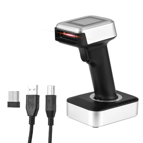 Barcode Scanner, Bluetooth Qr Code Scanner Barcode Scanner with 270° scanning Head Rotation for Accurate and Fast scanning