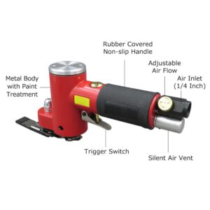 Orbital Sander, High Speed Air Powered Polisher Mini Sander Pneumatic Sander 1/4 Inch Suitable for Polishing and Waxing, Metal surfaces, Wood, Furniture (KP-6903)