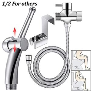 GHJKLZNMRU Handheld Toilet Bidet Sprayer Set Kit Stainless Steel Hand Faucet for Bathroom Shower Head Self Cleaning (Color : A)