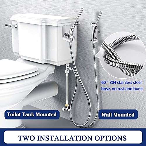 GHJKLZNMRU Handheld Toilet Bidet Sprayer Set Kit Stainless Steel Hand Faucet for Bathroom Shower Head Self Cleaning (Color : A)