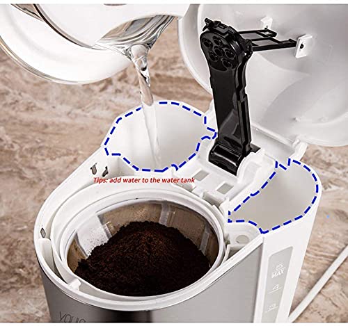 NDRFAWY Coffee Machine Espresso Maker with 652Ml Glass Kettle Coffee Powder Filter Anti-Drip Insulation Teapot