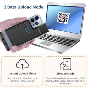 Barcode Scanner, Portable Barcode Scanner Barcode Scanner with Bluetooth Design for Accurate and Fast scanning (2D Barcode)