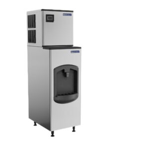 22" air-cooled modular full cube ice machine - 350 lbs/day production, 180 lbs ice bin dispenser | etl & energy star certified