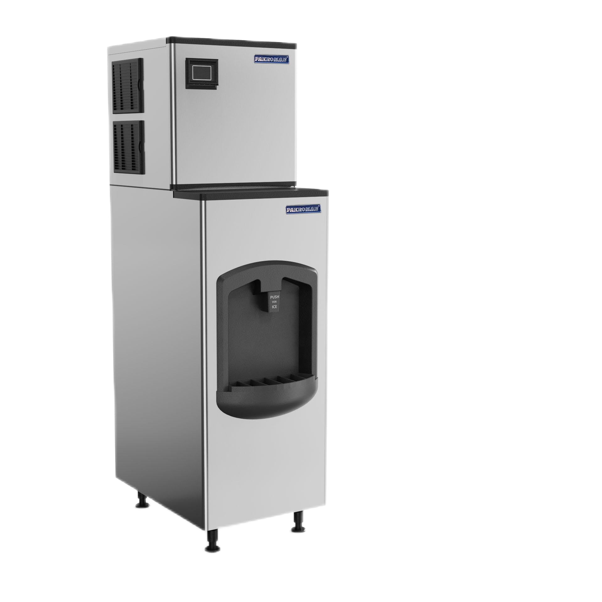 22" Air-Cooled Modular Full Cube Ice Machine - 350 lbs/Day Production, 180 lbs Ice Bin Dispenser | ETL & Energy Star Certified