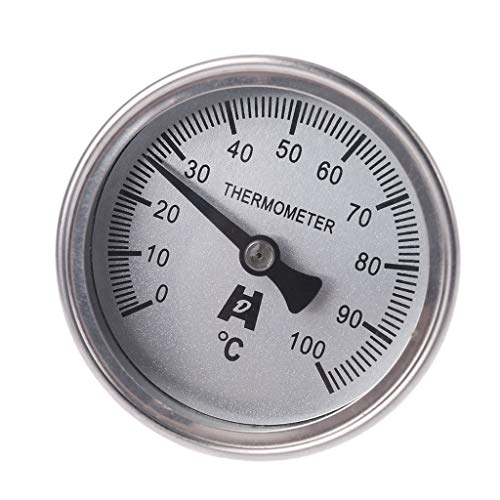 QIXIAMO Pipeline Thermometer 50/100/150/200/300℃ Bi-Metallic Metal Temperature Gauge for Pipeline Industrial Use