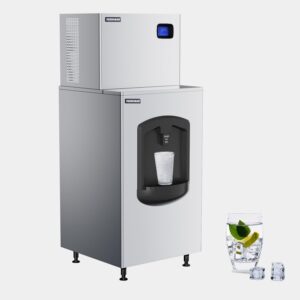 30" air-cooled modular full cube ice machine - 600 lbs/day production, 260 lbs ice bin dispenser | etl & energy star certified