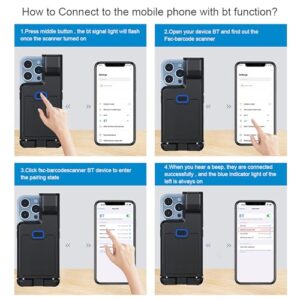 Barcode Scanner, Portable Barcode Scanner Barcode Scanner with Bluetooth Design for Accurate and Fast scanning (2D Barcode)