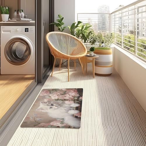 MUKJHOI Welcome Mats 32x20 Inch for Front Door Outdoor Cat (42) Doormat Non-Slip Rubber Mat for Home Indoor Farmhouse Funny Kitchen Rugs Balcony Patio