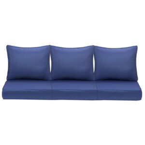 hermoce outdoor deep seating cushion set, 24" x 24", waterproof & fade resistant patio furniture cushions with handle, deep seat and back cushion for chair and sofa (3, blue)