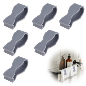 6pcs kitchen towel clips u-shape hand towel clip strong towel clamps, for kitchen, oven handle, bathroom towel rack, dishwasher, stove, keeps towel from falling, no more towels on the floor(grey)