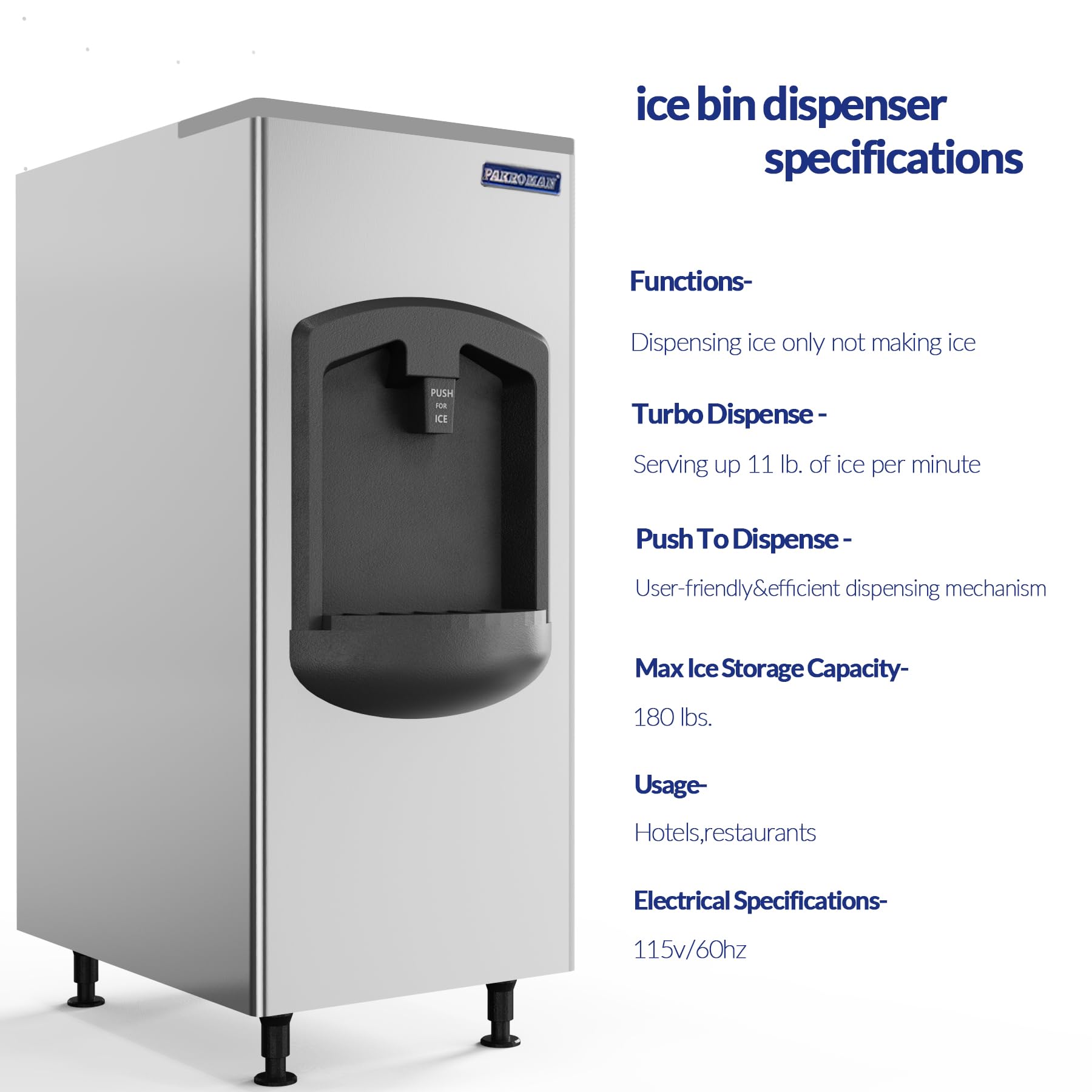 22" Air-Cooled Modular Full Cube Ice Machine - 350 lbs/Day Production, 180 lbs Ice Bin Dispenser | ETL & Energy Star Certified