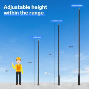 CEDIO Solar Street Lights Outdoor - Solar Parking Lot Lights and 16FT Street Light Pole, Solar Street Light with Pole