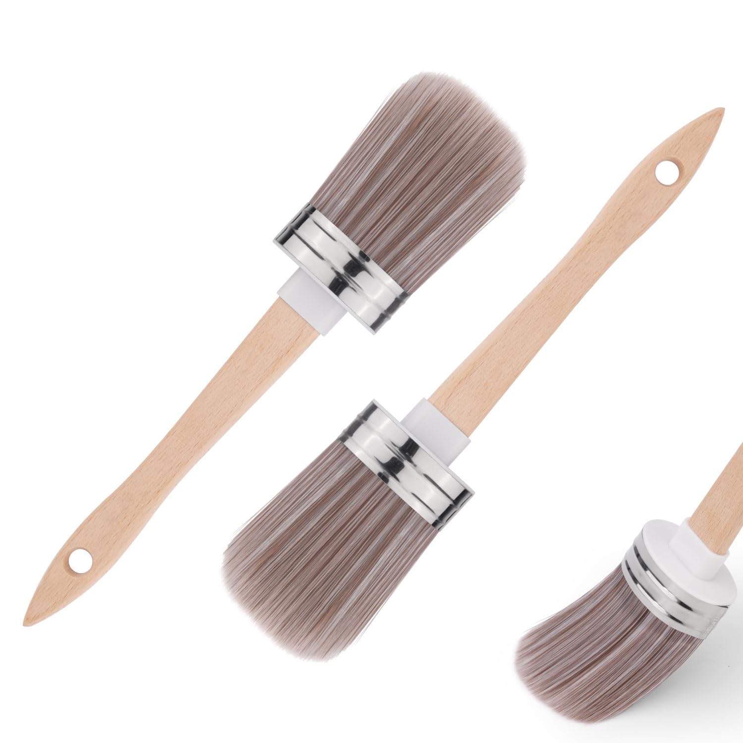 2pcs Chalk Paint Brush, 1.97 Inch Width Furniture Painting Brush Milk Paint Brush Wood Paint Brushes Wall Trim Painting Tools for DIY Crafts Waxing Painting Furniture Wall