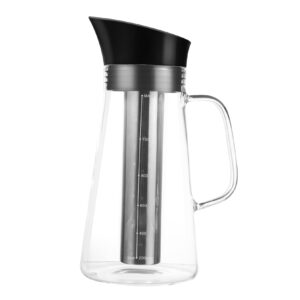 congarteno 1pc filter jug espresso coffee machine clear kettle water jug iced tea pitcher water carafe with lid pitcher with lid espresso machine multi-functional glass pot stainless steel