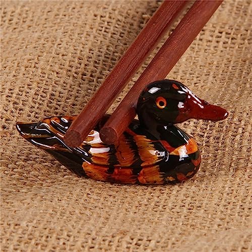 jojnsha 10 PCS Fashion Resin Duck Chopstick Stands Spoon Fork Rests Duck Shaped Utensil Rest Resin for Kitchen Table