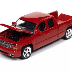 2006 Chevy Silverado SS Extended Cab Truck Red 1/64 Diecast Model Car by Autoworld AWSP163-B