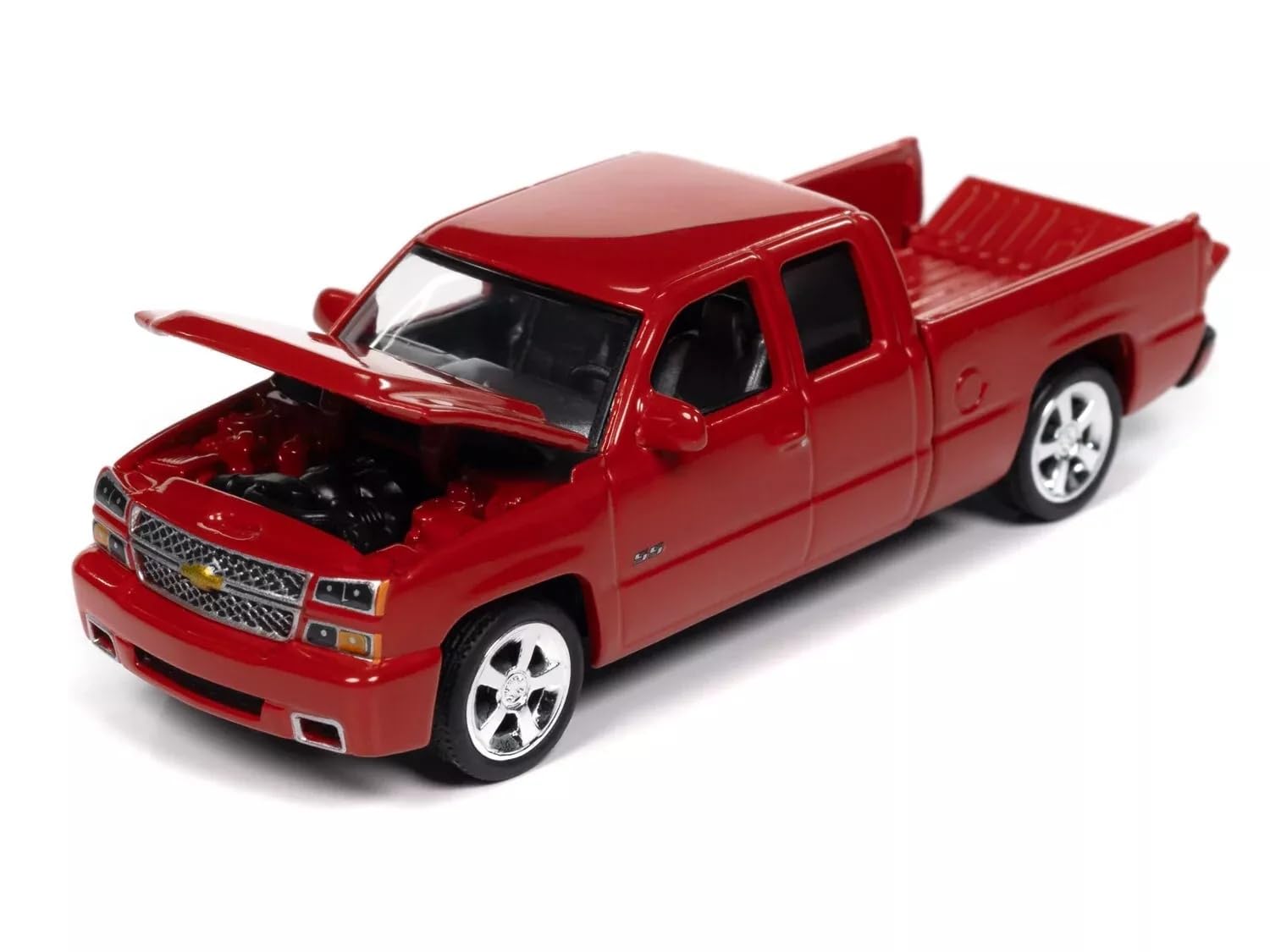 2006 Chevy Silverado SS Extended Cab Truck Red 1/64 Diecast Model Car by Autoworld AWSP163-B