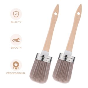 2pcs Chalk Paint Brush, 1.97 Inch Width Furniture Painting Brush Milk Paint Brush Wood Paint Brushes Wall Trim Painting Tools for DIY Crafts Waxing Painting Furniture Wall