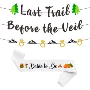 last trail before the veil bachelorette - camp bachelorette decorations, bride sash bachelorette party, bride to be sash, camp bride decor, bachelorette camping party decorations