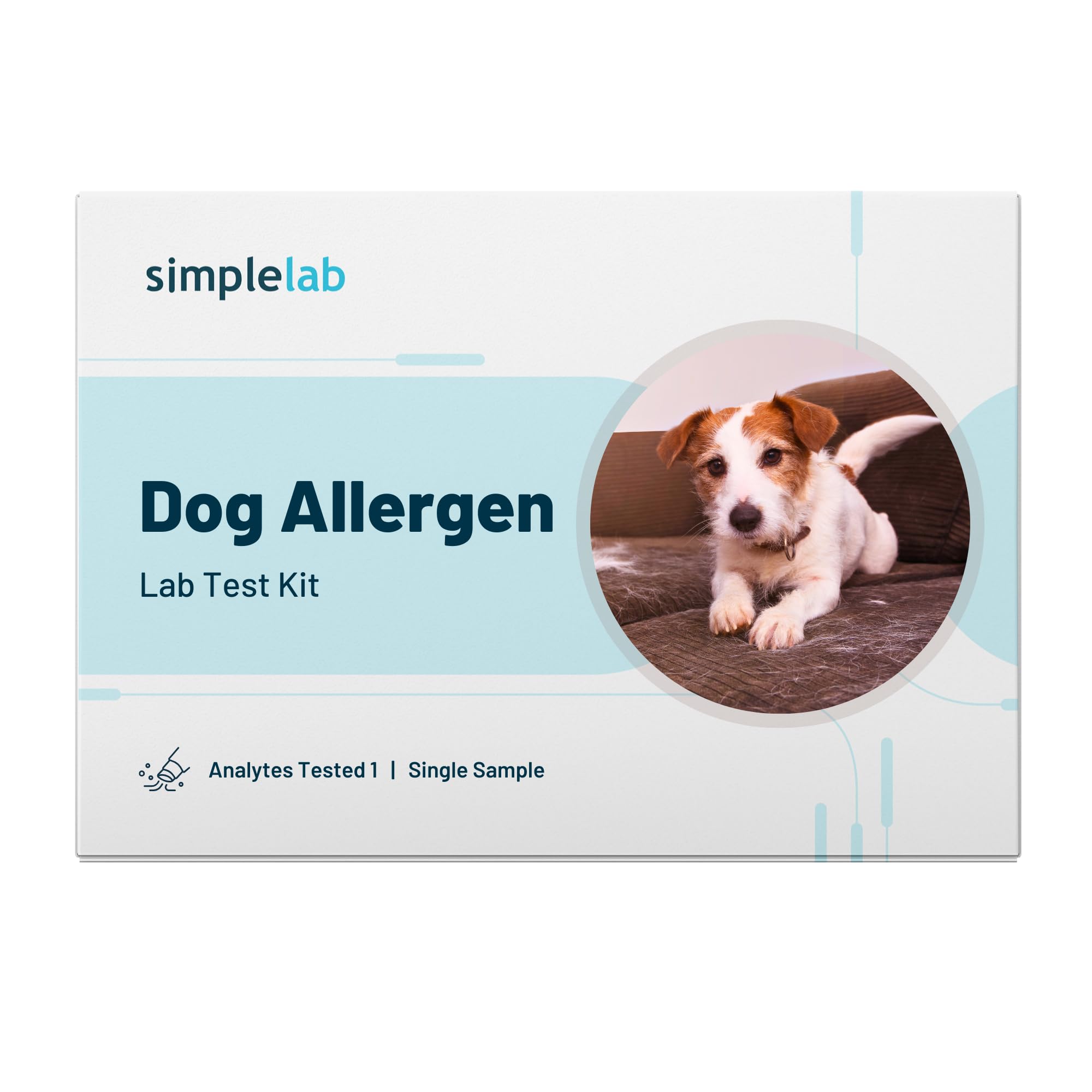 Dog Allergen Test by SimpleLab | Indoor Pet Allergen Testing Kit | Test for 1 contaminant to Identify Dog Allergies | Laboratory Test Kit | at Home Dust Test Kit