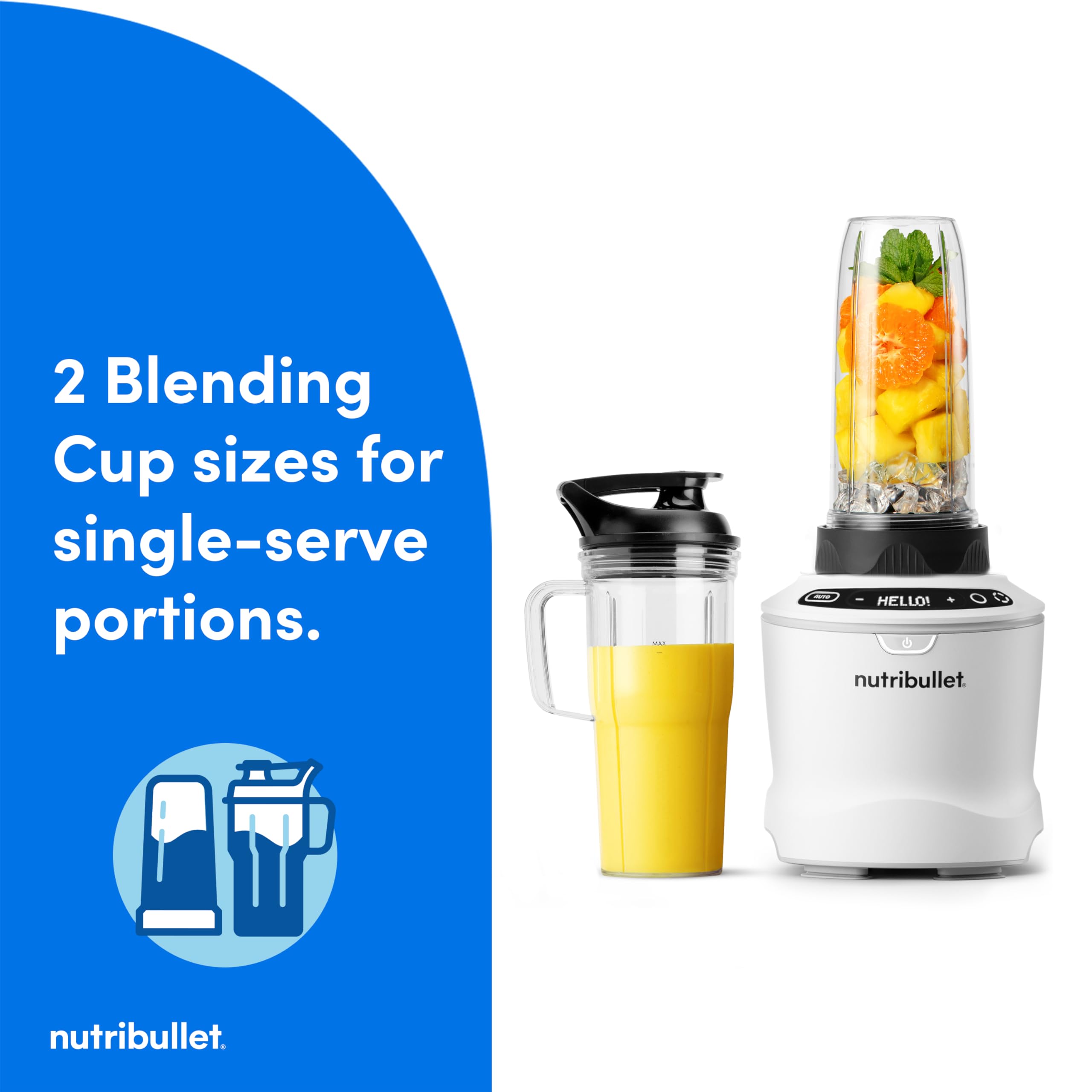 nutribullet SmartSense Blender Combo, 5-speed blender, 1400 Watt Matte White