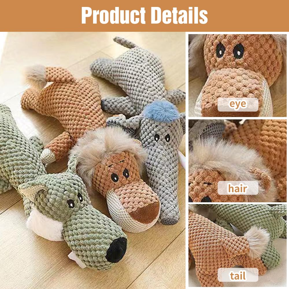 Animals for Heavy Chewers, 2024 Upgraded Toys for Heavy Chewers, Indestructible Interactive Dog Stuffed Chew Toys, Indestructible Robust Animals Toy for Medium Large Breed Dogs