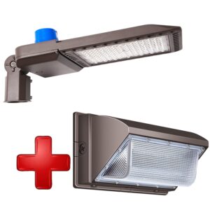 biritalo 300w led parking lot light pole mount and 120w led wall pack without photocell wall mount