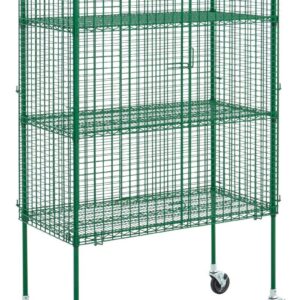 CenPro Commercial Foodservice Shelf, 24"x48"x69" Mobile Wire Security Kit, Green Epoxy (30V-920)