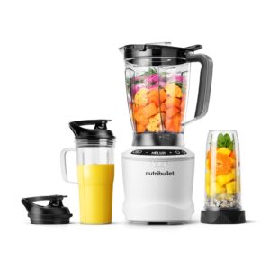 nutribullet smartsense blender combo, 5-speed blender, 1400 watt matte white