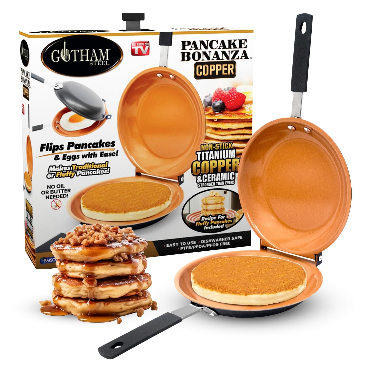 SWENAT Double Sided Frying Pan Nonstick The Perfect Pancake Maker – Nonstick Copper Easy to Flip Pan & Hammered Egg Pan 5.5 Inch Small Pan, Egg Frying Pan