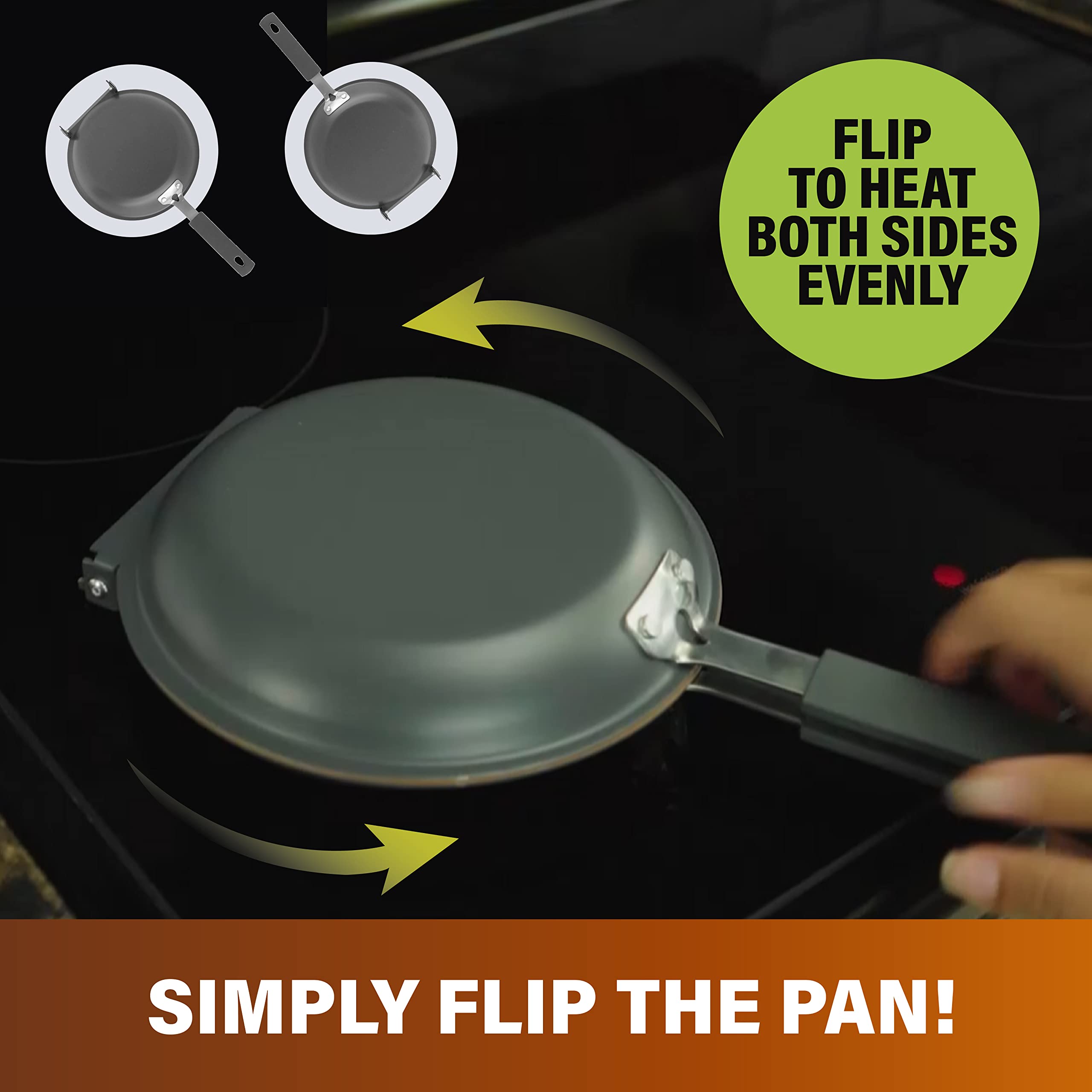 SWENAT Double Sided Frying Pan Nonstick The Perfect Pancake Maker – Nonstick Copper Easy to Flip Pan & Hammered Egg Pan 5.5 Inch Small Pan, Egg Frying Pan