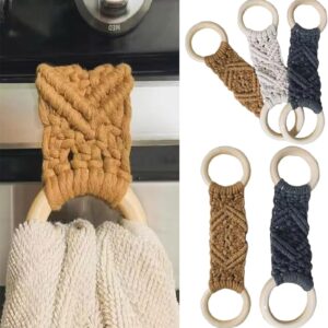 Macrame Kitchen Towel Holder, Macrame Knit Hanging Kitchen Towel Holder, Macrame Towel Holder Ring, Macrame Towel Holder Ring, Macrame Towel Holder