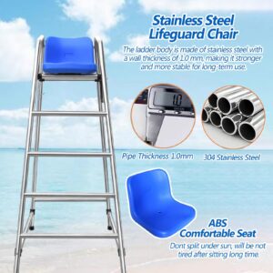 Heavy Duty Outdoor Chairs - 47.2in/59in/71in High Life Guard Chair - Tall Lifeguard/Deck Chairs Outdoor for Adults, Kids - Lifeguard Stand with ABS Comfortable Seat for Patio Beach (Size : High 180cm