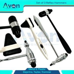 Plastic Taylor Reflex Hammer + Tromner Reflex Hammer + Dejerine Reflex Hammer - 3 PCS Bundle - Neuro Reflex Diagnostics Examination Hammers