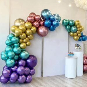 Gumney 30PCS Metallic Chrome Balloons, 5 Inch Round Latex Birthday Balloons for Party Wedding Engagement Graduation Decorations, Copper