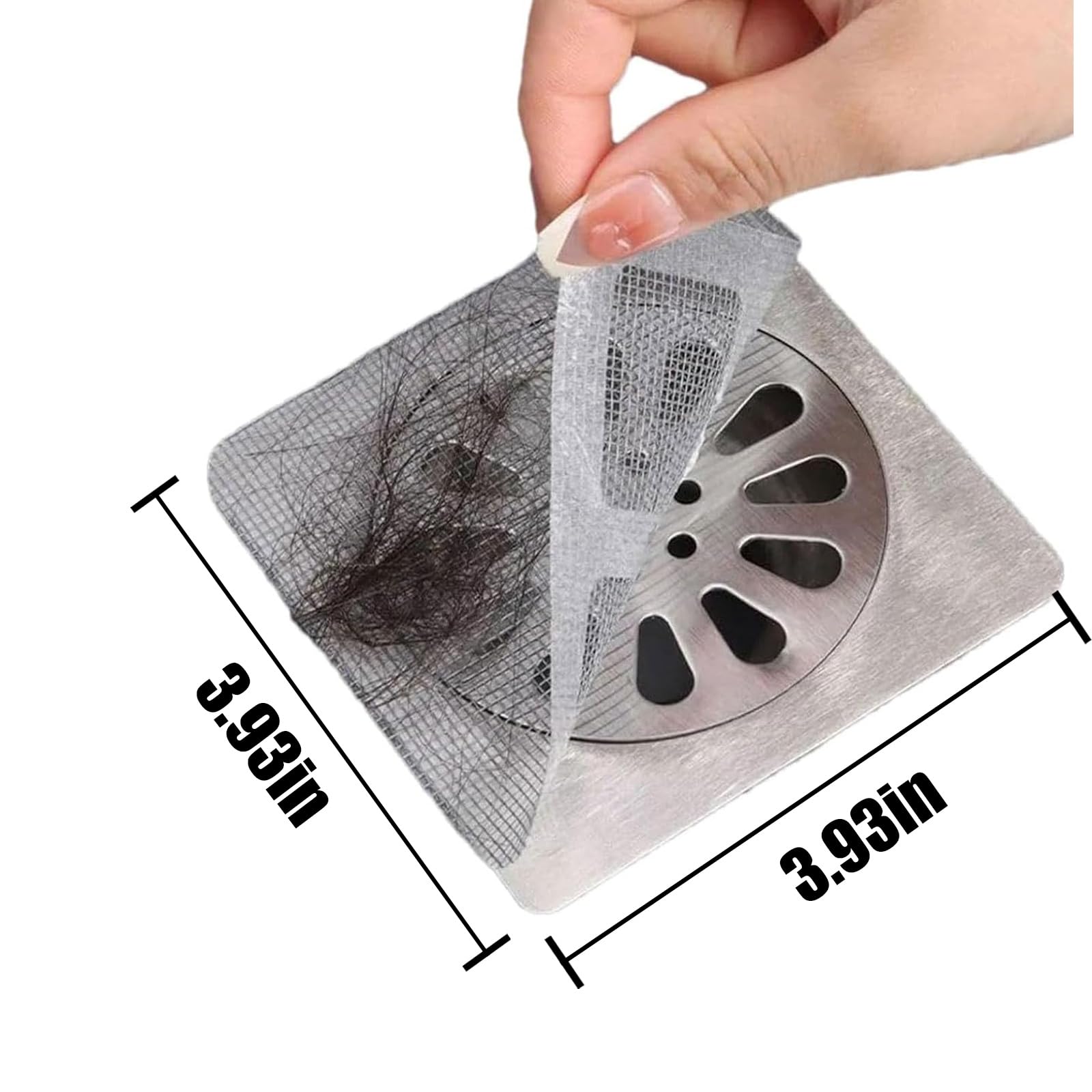 50 PCS Floor Drain Sticker, Disposable Hair Drain Catcher Sticker, Hair Catcher Mesh Stickers, Sink Drain Strainer Screen Catcher, Shower Drain Hair Catcher Sticker, Use for Bathroom, Bathtub, Laundry