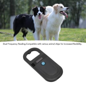 Pet Microchip Scanner, Rechargeable EMID Micro Chip Reader Scanner Pet Chip ID Scanner for Animal Pets Pigs Dogs Cats, Dual Frequency Reading USB Microchip Tag Reader (Black)