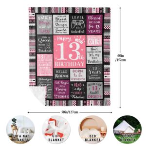 JUCIPAY 13 Year Old Girl Gifts, Gifts for 13 Year Old Girl, 13th Birthday Gifts for Girls Blanket 60''x50'', 13 Year Old Girl Birthday Gift Ideas, Teenage Girl Gifts for 13 Year Old Girl