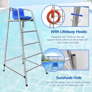 Heavy Duty Outdoor Chairs - 47.2in/59in/71in High Life Guard Chair - Tall Lifeguard/Deck Chairs Outdoor for Adults, Kids - Lifeguard Stand with ABS Comfortable Seat for Patio Beach (Size : High 180cm