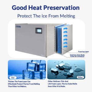 30" Air-Cooled Modular Full Cube Ice Machine - 600 lbs/Day Production, 260 lbs Ice Bin Dispenser | ETL & Energy Star Certified