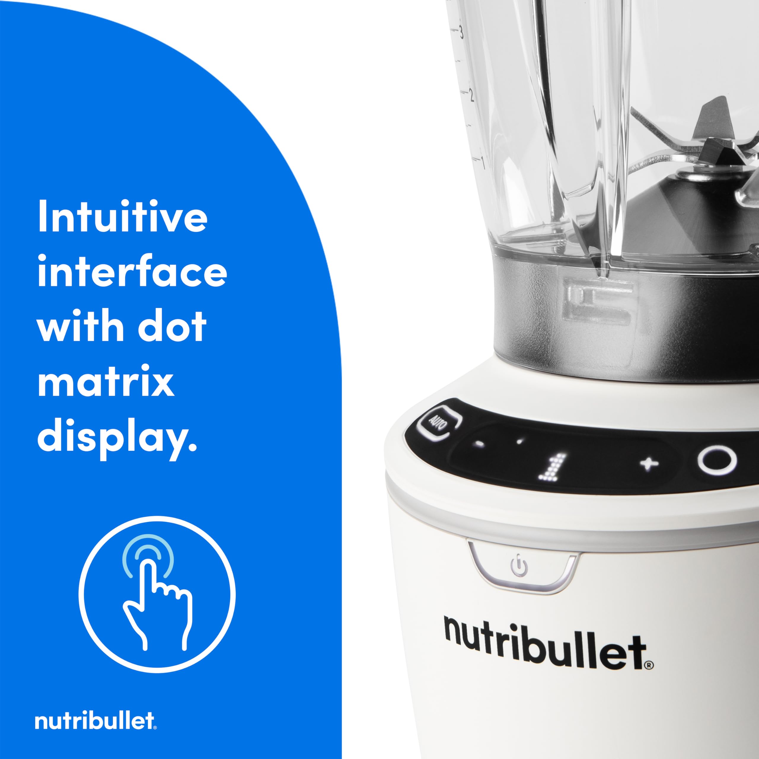 nutribullet SmartSense Blender Combo, 5-speed blender, 1400 Watt Matte White