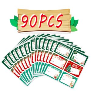 90 PCS Christma Tag, Christmas Tags Stickers Christmas Gift Tags Christmas Labels Stickers Christmas Tags Labels Christmas Name Stickers Merry Christmas Stickers Xmas Gift Tag Stickers